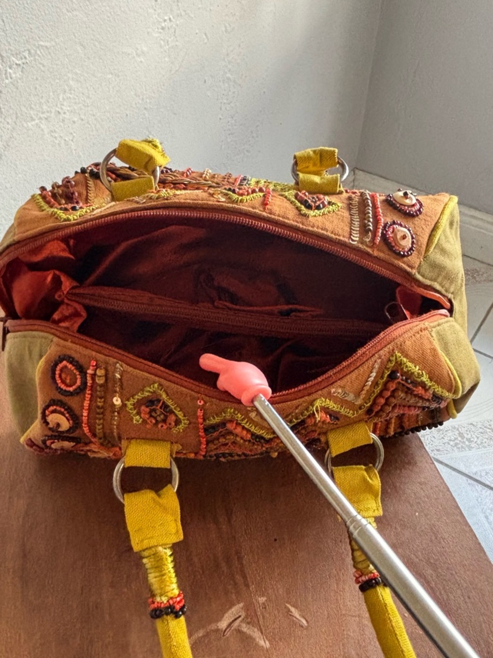 Boho Beaded Embroidered Statement Bag Festival Indie Purse - Picture 9 of 10